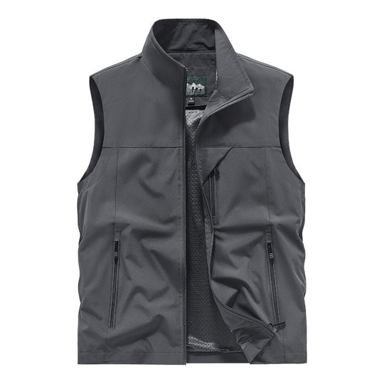 Herren Atmungsaktive Softshell-Utilityweste mit hohem Stehkragen, wasserabweisender Außenlage und mehrfachen Reißverschlusstaschen Nord Taschen