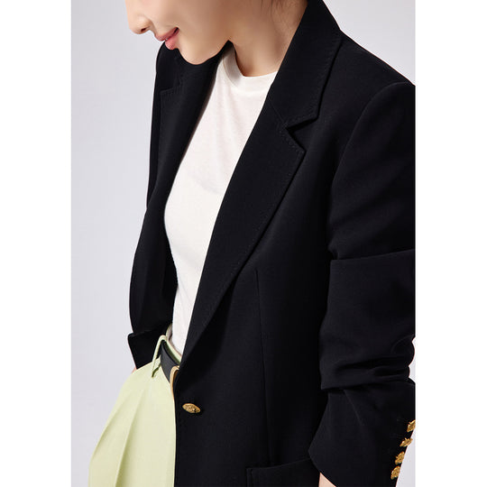 Damen Taillierter Longline-Blazer mit aufgesetzten Taschen, Ein-Knopf-Verschluss und leicht gerafften Ärmeln Nord Taschen