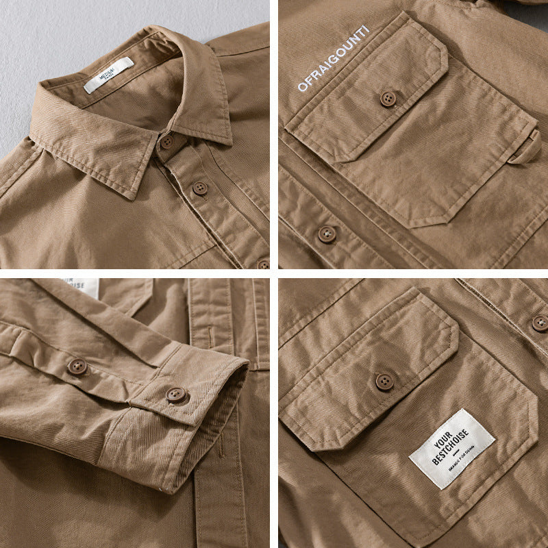 Herren Field-Overshirt im Military-Stil mit aufgesetzten Brusttaschen und relaxed Fit Nord Taschen