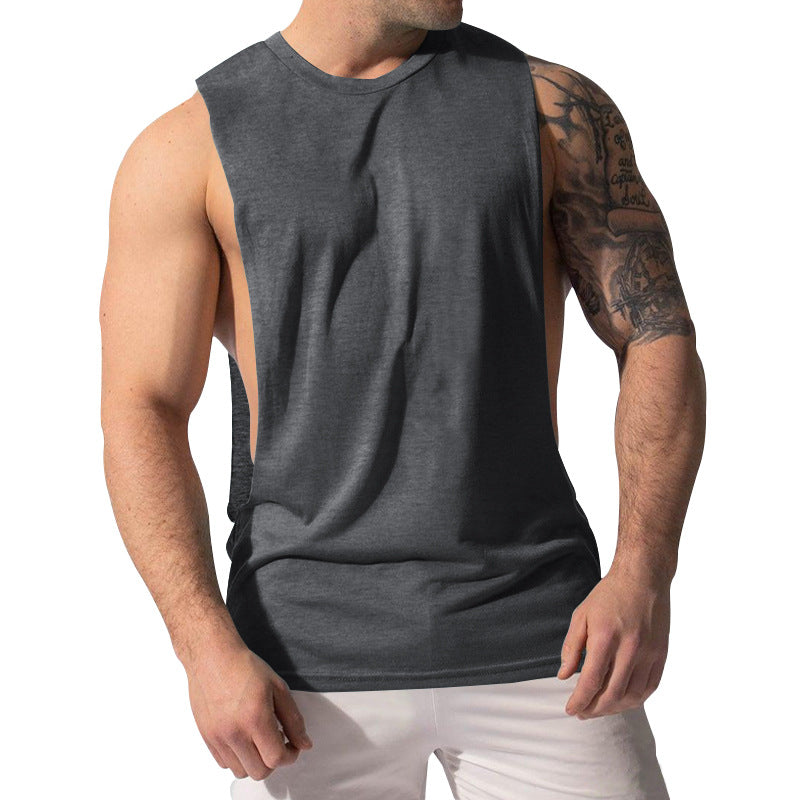 Herren nan Muskelshirt mit extra tiefen Armöffnungen und atmungsaktivem Baumwollmix