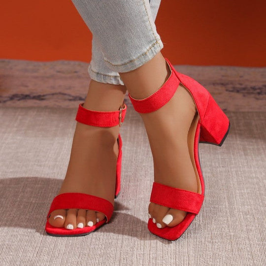 Damen Sandalen mit herzförmigem Schnallen-Detail und komfortablem Blockabsatz Nord Taschen