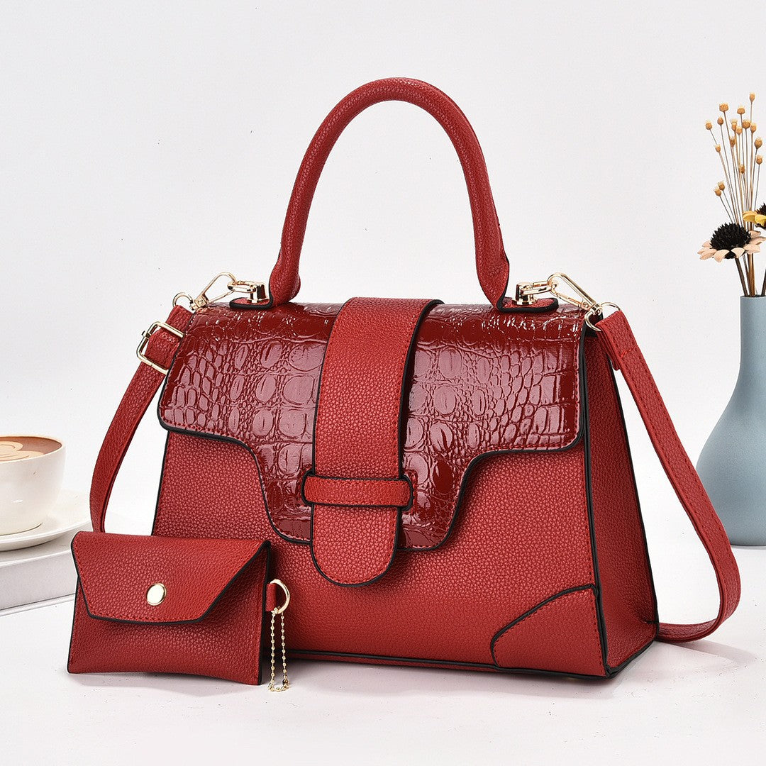 Damen Handtasche mit strukturiertem Leder und abnehmbarem Kartenetui Nord Taschen