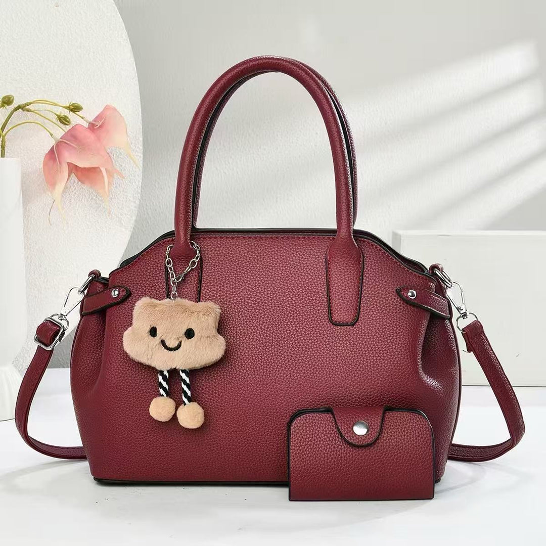 Damen modische Handtasche mit abnehmbarem Zubehör und kreativem Anhänger Nord Taschen