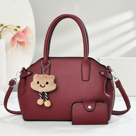 Damen modische Handtasche mit abnehmbarem Zubehör und kreativem Anhänger Nord Taschen