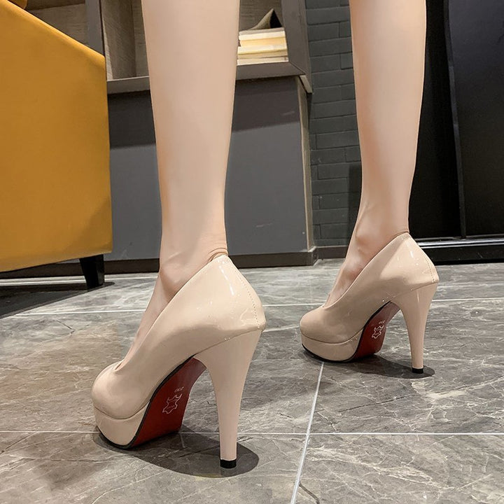 Damen Glamouröse Plateau-Pumps mit hochglänzendem Finish und elegantem Design