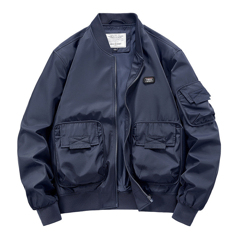 Herren leichter Nylon-Bomber mit Utility‑Taschen, Ärmel‑Organizer und geripptem Saum Nord Taschen