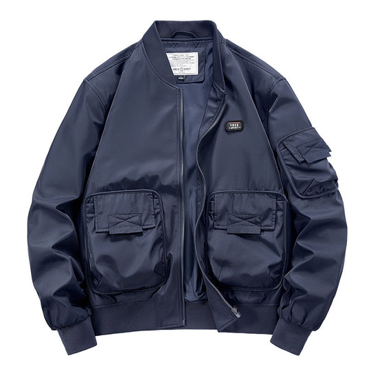 Herren leichter Nylon-Bomber mit Utility‑Taschen, Ärmel‑Organizer und geripptem Saum Nord Taschen