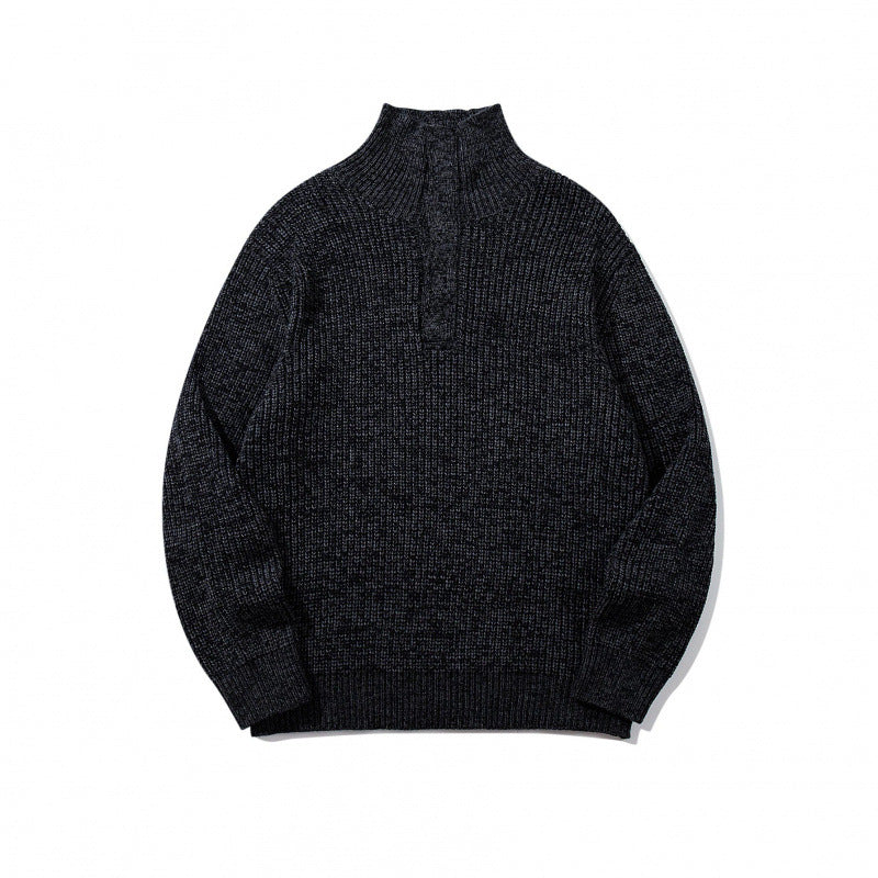 Unisex Grobgestrickter Halfzip-Pullover mit Stehkragen und markanter Rippenstruktur Nord Taschen