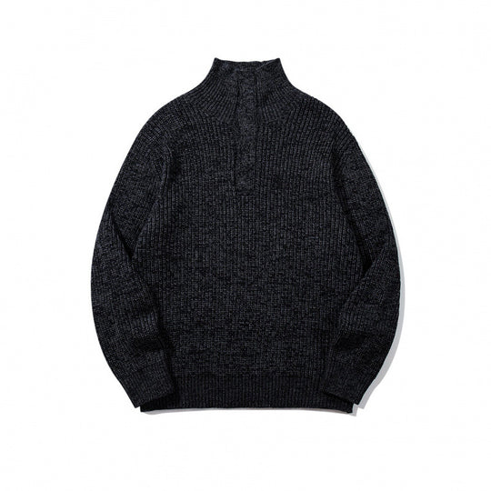 Unisex Grobgestrickter Halfzip-Pullover mit Stehkragen und markanter Rippenstruktur Nord Taschen