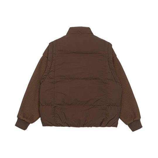 Herren Gefütterte Hybrid‑Steppjacke mit Strickärmeln und hohem Stehkragen Nord Taschen