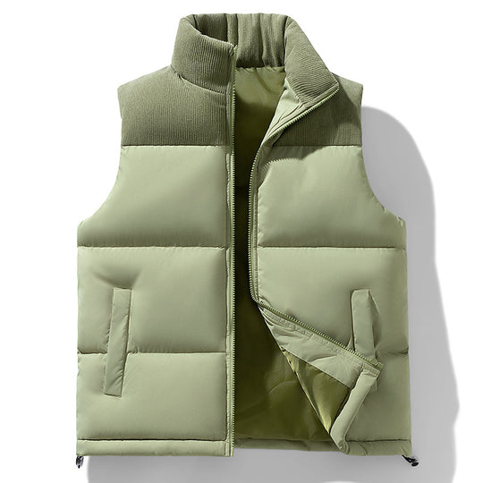 Herren Gepolsterte Steppweste mit Cordkragen, Thermoisolierung und Kordelzugsaum Nord Taschen