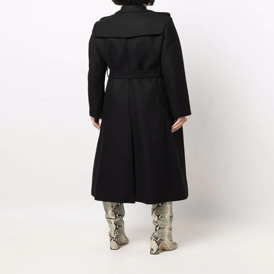 Damen Gehrock-Mantel im Trenchcoat-Stil mit betonter Taille und Schulterriegel Nord Taschen