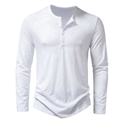 Herren Langarm-Henley-Shirt aus hochwertiger Baumwolle mit modernem Schnitt