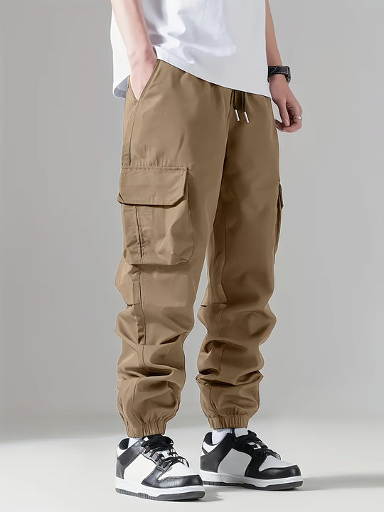 Herren Cargo-Jogginghose mit Kordelzug, Mehrfachtaschen & elastischen Bündchen Nord Taschen
