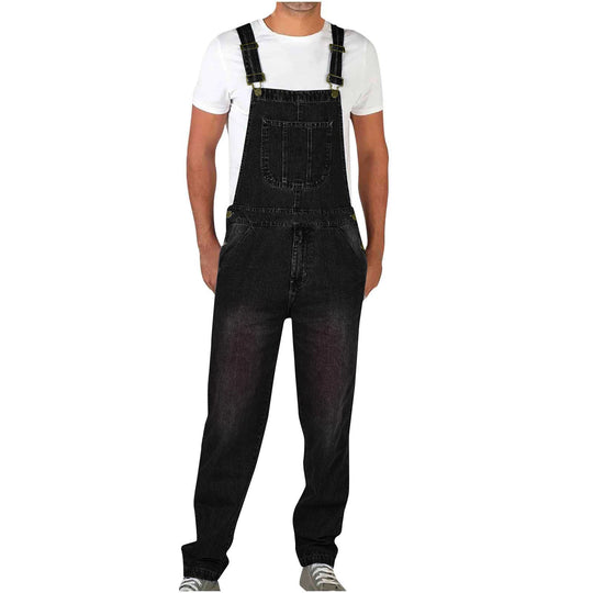 Herren Jeans Latzhose mit Taschen und verstellbaren Trägern - Vittorelli