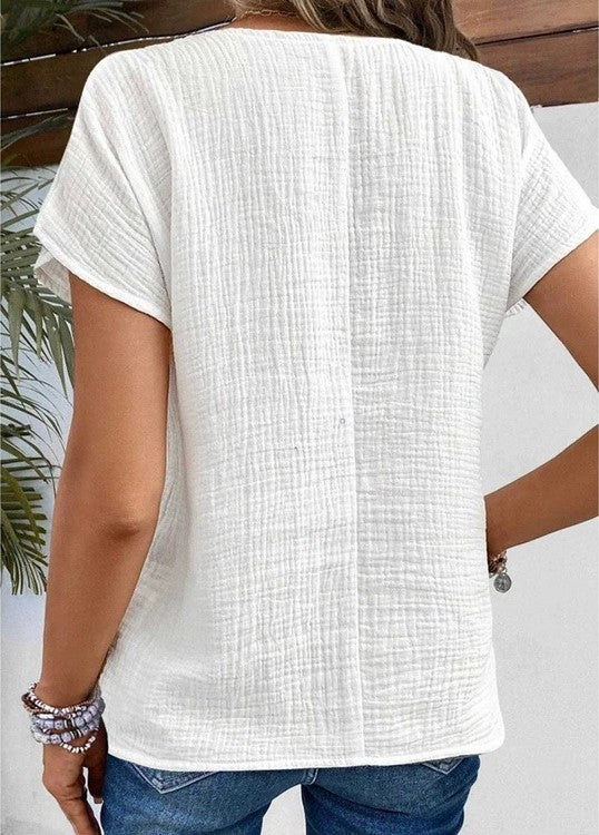 Lässiges T-Shirt Mit Knopf Für Frauen Für Damen