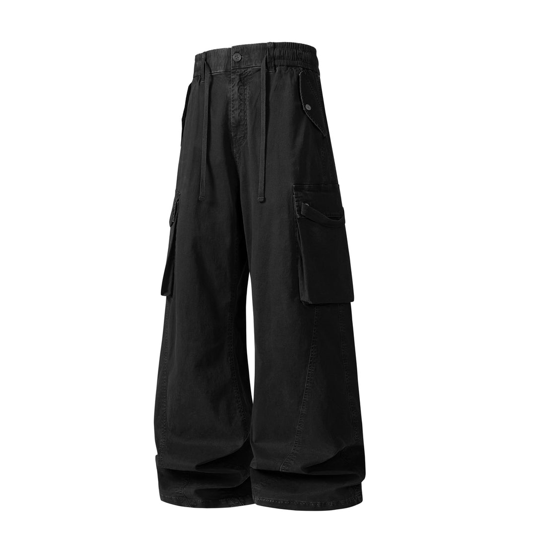 Herren Weite Cargo-Bundfaltenhose mit Tunnelzug und großen Klappentaschen Nord Taschen