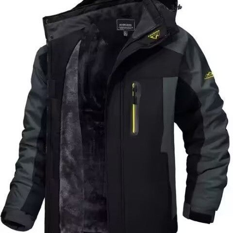 Herren Trekkingparka mit warmem Teddyfutter, abnehmbarer Kapuze und wasserdichter Softshell-Außenschicht Nord Taschen