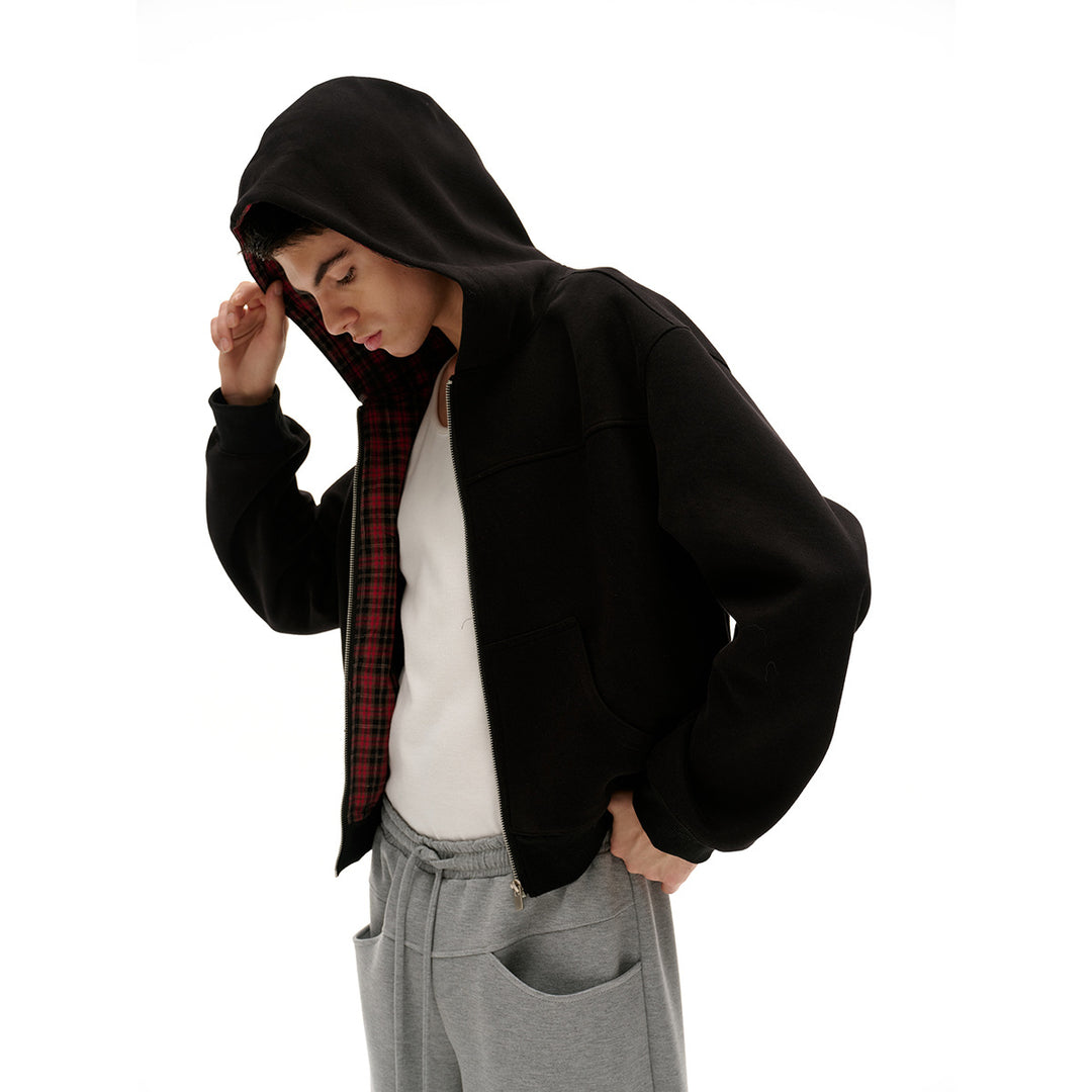 Unisex Kapuzenjacke mit Karofutter und durchgehendem Reißverschluss Nord Taschen