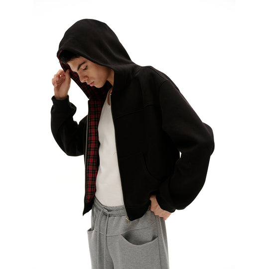 Unisex Kapuzenjacke mit Karofutter und durchgehendem Reißverschluss Nord Taschen