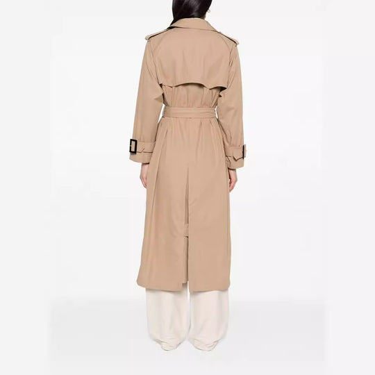 Damen Trenchcoat im Maxilänge mit doppelreihiger Knopfleiste und Taillengürtel Nord Taschen