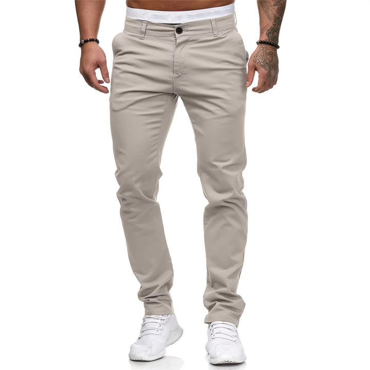 Herren schmal geschnittene Baumwollstretch-Chino mit mittlerer Leibhöhe und Komfortbund Nord Taschen