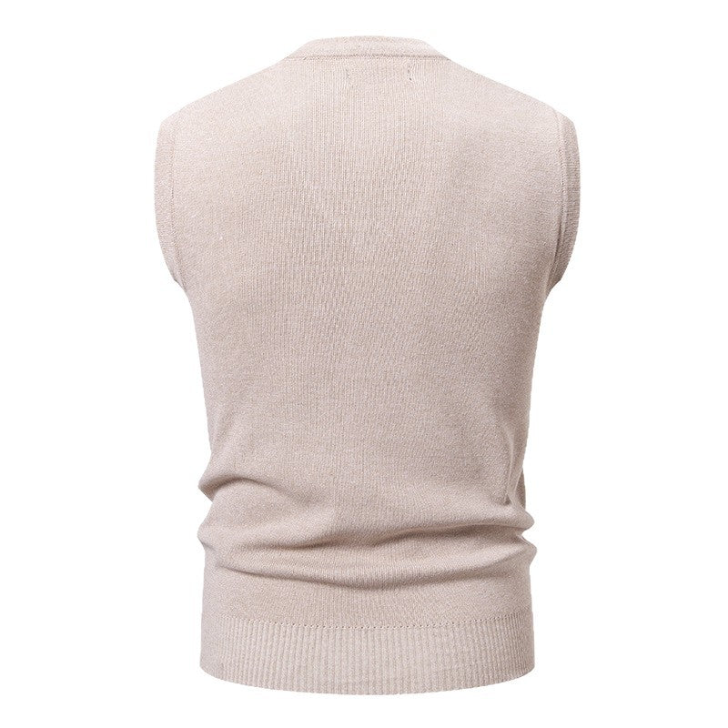 Herren ärmellose Strickweste mit klassischem Rautenmuster