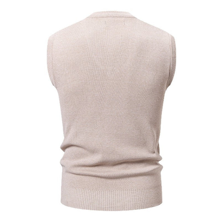 Herren ärmellose Strickweste mit klassischem Rautenmuster