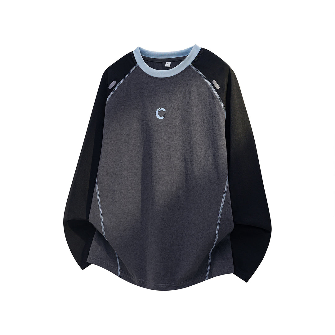 Unisex Raglan-Sweatshirt mit kontrastierenden Ärmeln, Rundhalsausschnitt und dekorativen Flatlock-Nahtlinien Nord Taschen