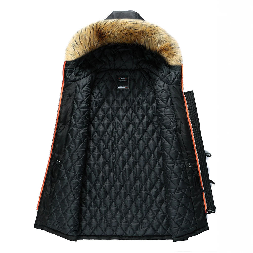 Herren Urbaner Winterparka im Fieldstil mit abnehmbarem Kunstfellbesatz und multifunktionalen Taschen Nord Taschen