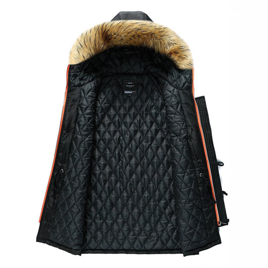Herren Urbaner Winterparka im Fieldstil mit abnehmbarem Kunstfellbesatz und multifunktionalen Taschen Nord Taschen