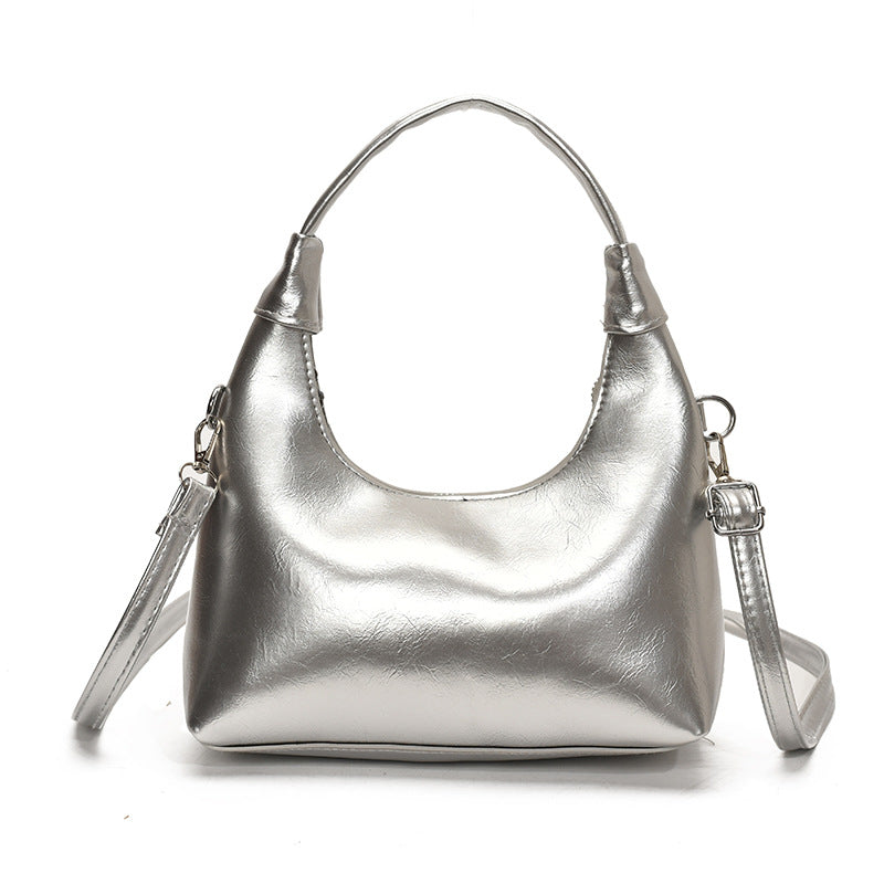 Damen Hobo-Handtasche mit elegantem, glänzendem Obermaterial und abnehmbarem Schulterriemen Nord Taschen