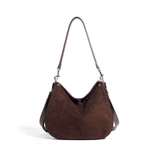 Damen hochwertige Velour-Handtasche mit handgefertigtem Detail Nord Taschen