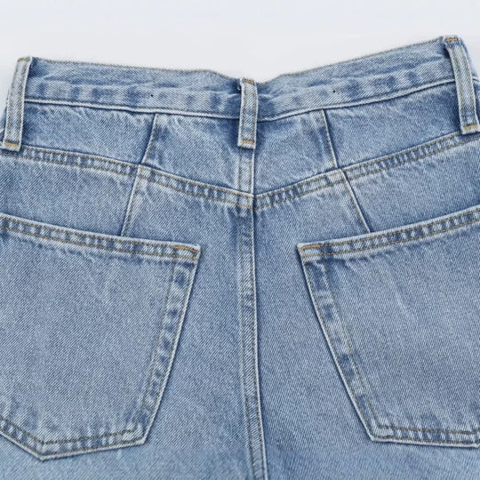 Damen Hochtaillierte Baggy-Jeans mit weitem Bein und klassischer Taschenlösung Nord Taschen