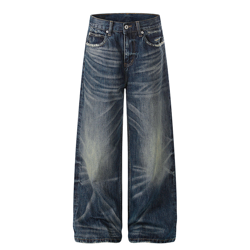 Damen Weite High‑Waist Jeans-Culotte mit Vintage-Waschung und Used‑Effekt Nord Taschen