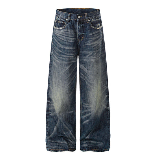 Damen Weite High‑Waist Jeans-Culotte mit Vintage-Waschung und Used‑Effekt Nord Taschen