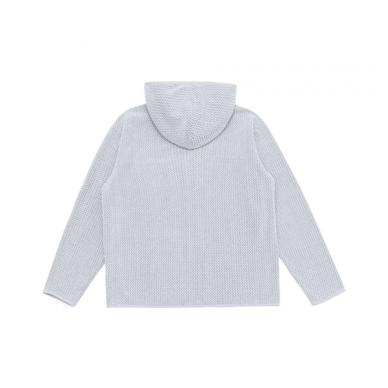 Unisex Kapuzen-Fleecejacke mit durchgehendem Reißverschluss, Strukturstrick und Brust-Reißverschlusstasche Nord Taschen