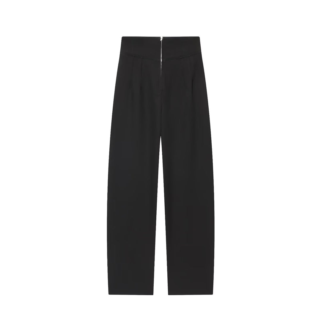 Damen 400+ weite High‑Waist Culottehose mit verdecktem Reißverschluss und hohem Bund Nord Taschen