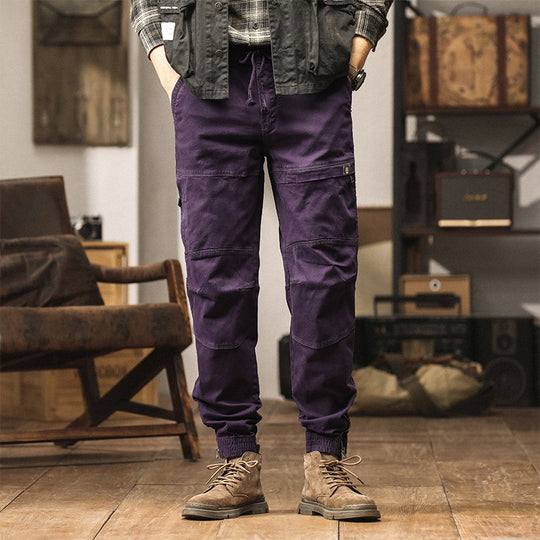 Herren Slim‑Tapered Cargojogger aus Baumwoll‑Twill mit Tunnelzug und Knöchelzipper Nord Taschen
