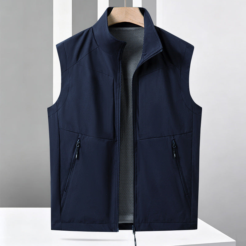 Herren Leichte Multifunktions-Softshellweste mit atmungsaktivem Mesh-Futter und Zwei-Wege-Reißverschluss Nord Taschen