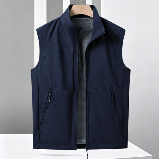Herren Leichte Multifunktions-Softshellweste mit atmungsaktivem Mesh-Futter und Zwei-Wege-Reißverschluss Nord Taschen