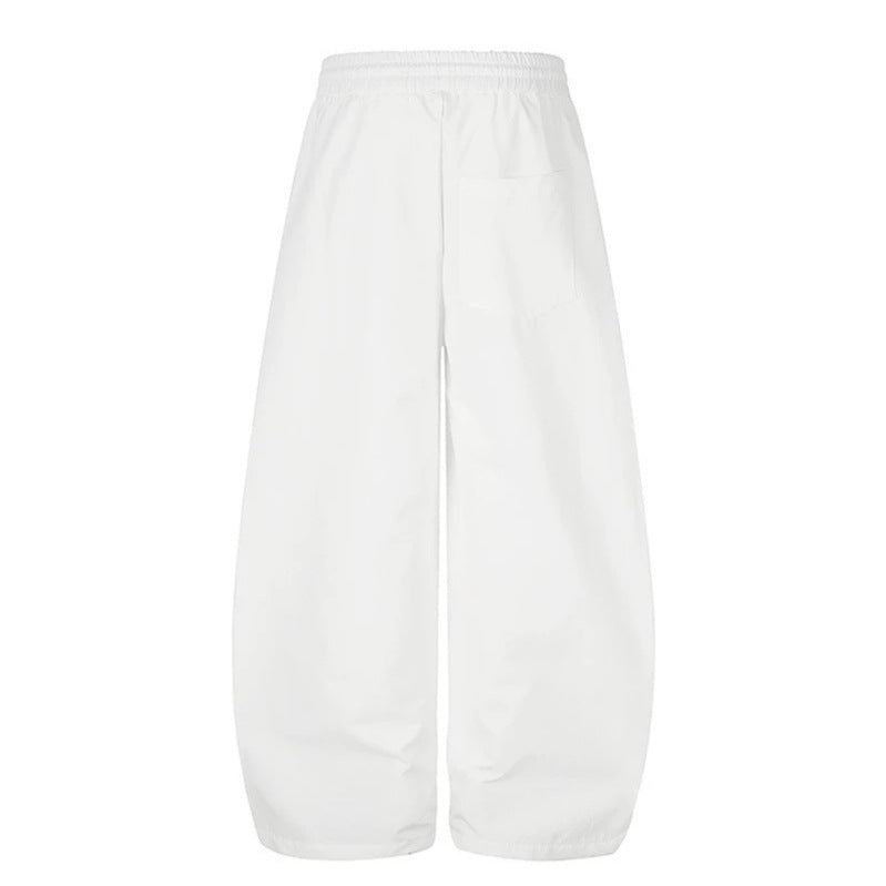 Damen Weite Tech-Material Palazzohose mit Tunnelzugbund, reflektierenden Seitenstreifen und verstellbarem Kordel-Saum Nord Taschen