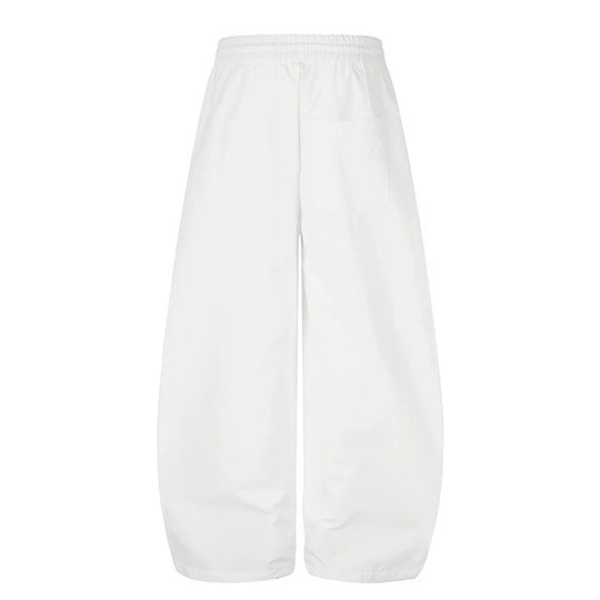 Damen Weite Tech-Material Palazzohose mit Tunnelzugbund, reflektierenden Seitenstreifen und verstellbarem Kordel-Saum Nord Taschen
