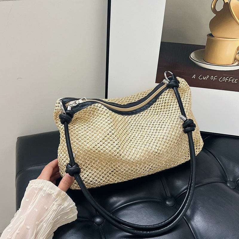 Damen elegante Umhängetasche aus geflochtenem Material Nord Taschen