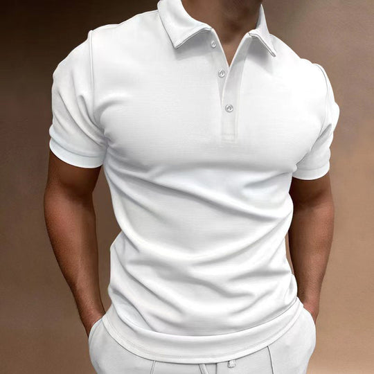Herren nan schlank geschnittenes Stretch-Poloshirt mit Kentkragen und elastischem Saum Nord Taschen