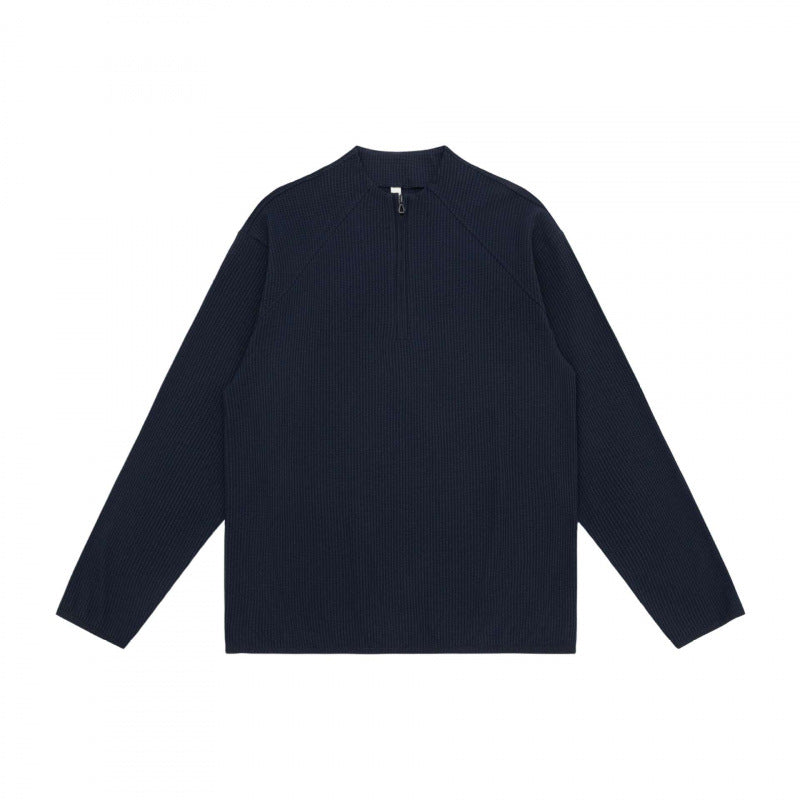 Unisex Waffelstrick-Halbzip-Pullover mit Raglanärmeln Nord Taschen