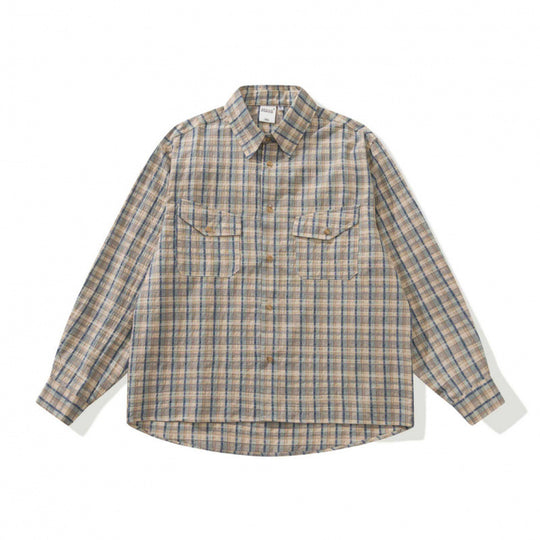 Unisex Kastenförmiges Overshirt aus Baumwoll-Leinenmix mit aufgesetzten Brustklappen Nord Taschen