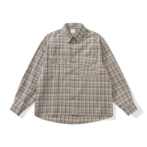 Unisex Kastenförmiges Overshirt aus Baumwoll-Leinenmix mit aufgesetzten Brustklappen Nord Taschen