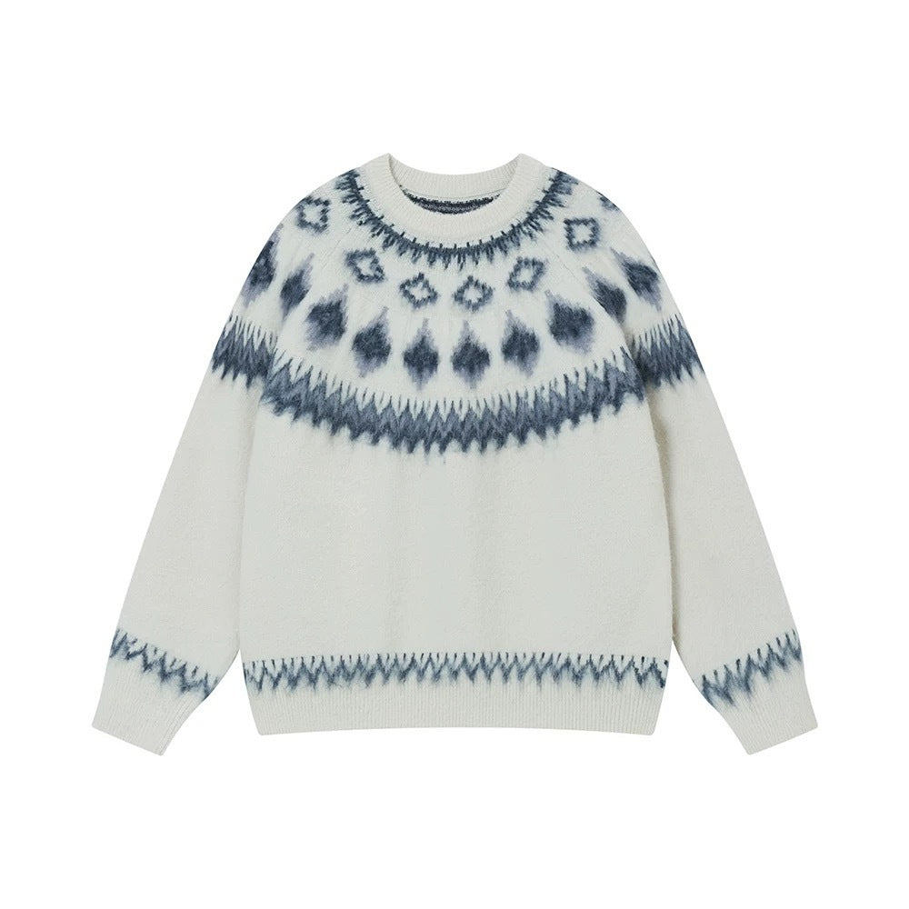 Damen Grobstrickpullover mit grafischem Design Nord Taschen