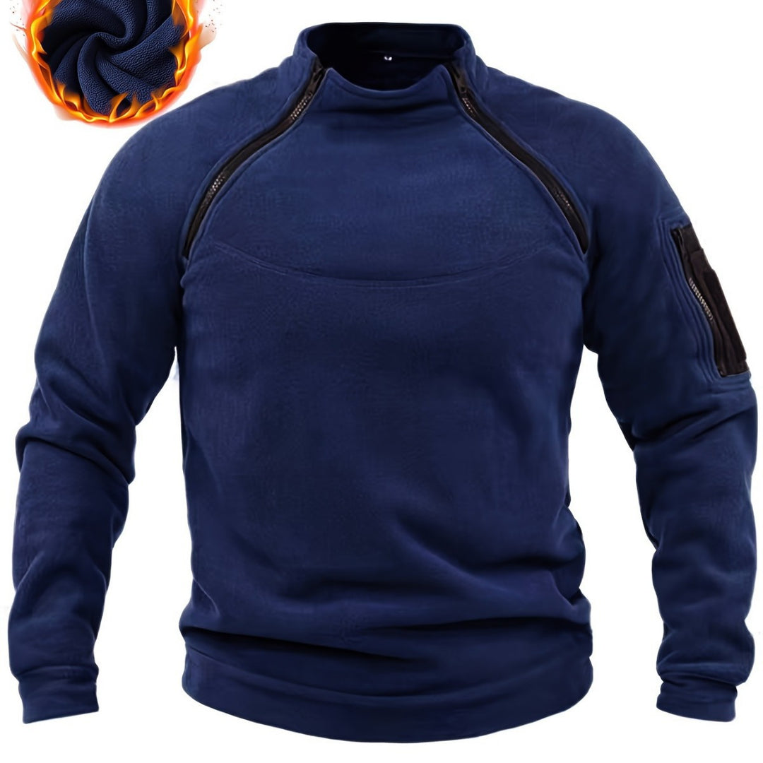 Herren Thermo-Fleecepullover mit Schulter-Reißverschlüssen & Ärmeltasche Nord Taschen